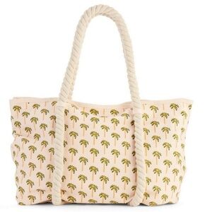 🌸3/$25 🆕 No Boundaries Palm Tree Print Beach Rope Tote Bag Reusable Canvas Bag